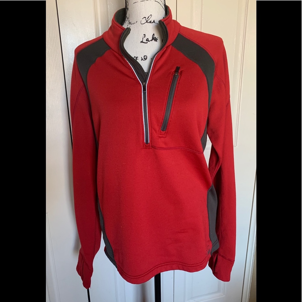 REI Red & Gray Half Zip Workout Jacket